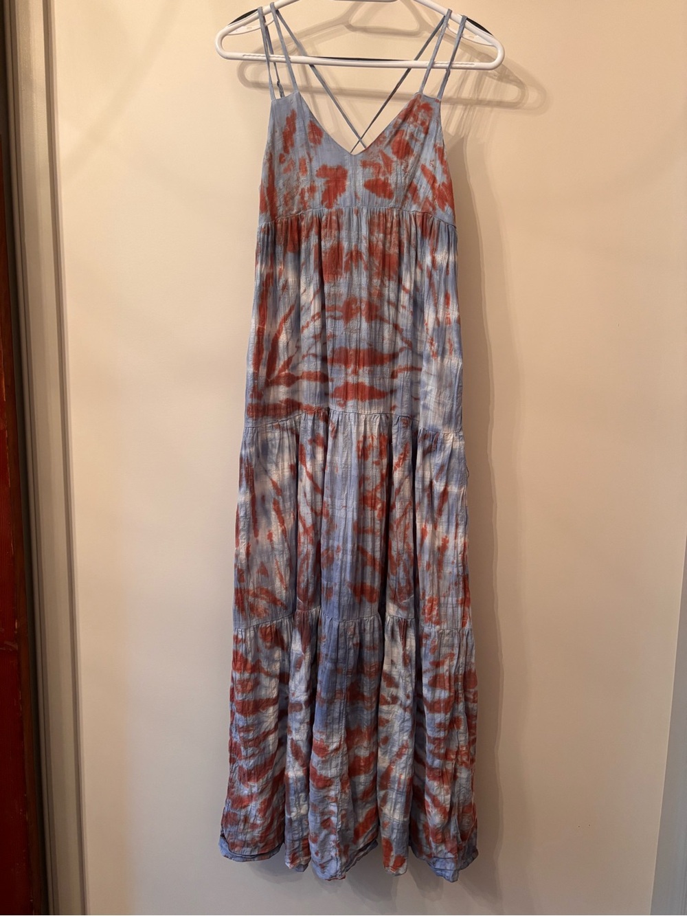 Young Fabulous & Broke Blue and Rust Tie-Dye Maxi Dress